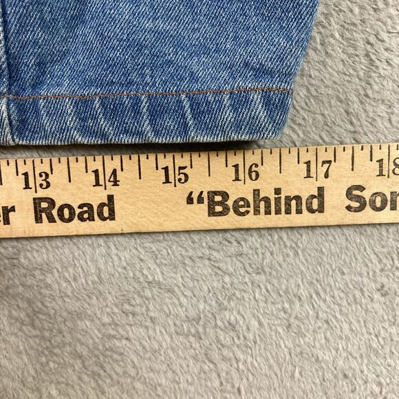 Vintage Jean Denim Vest Jacket Women 13/14 Blue Fake Pockets Sleeveless USA - Picture 13 of 14